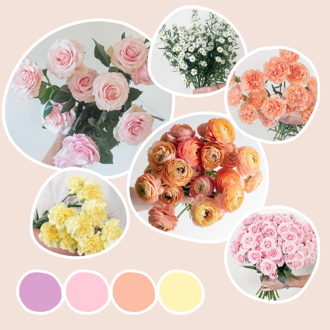 Pastels Mixed Box – Cheerful Tones | Flower Moxie Bulk Flowers