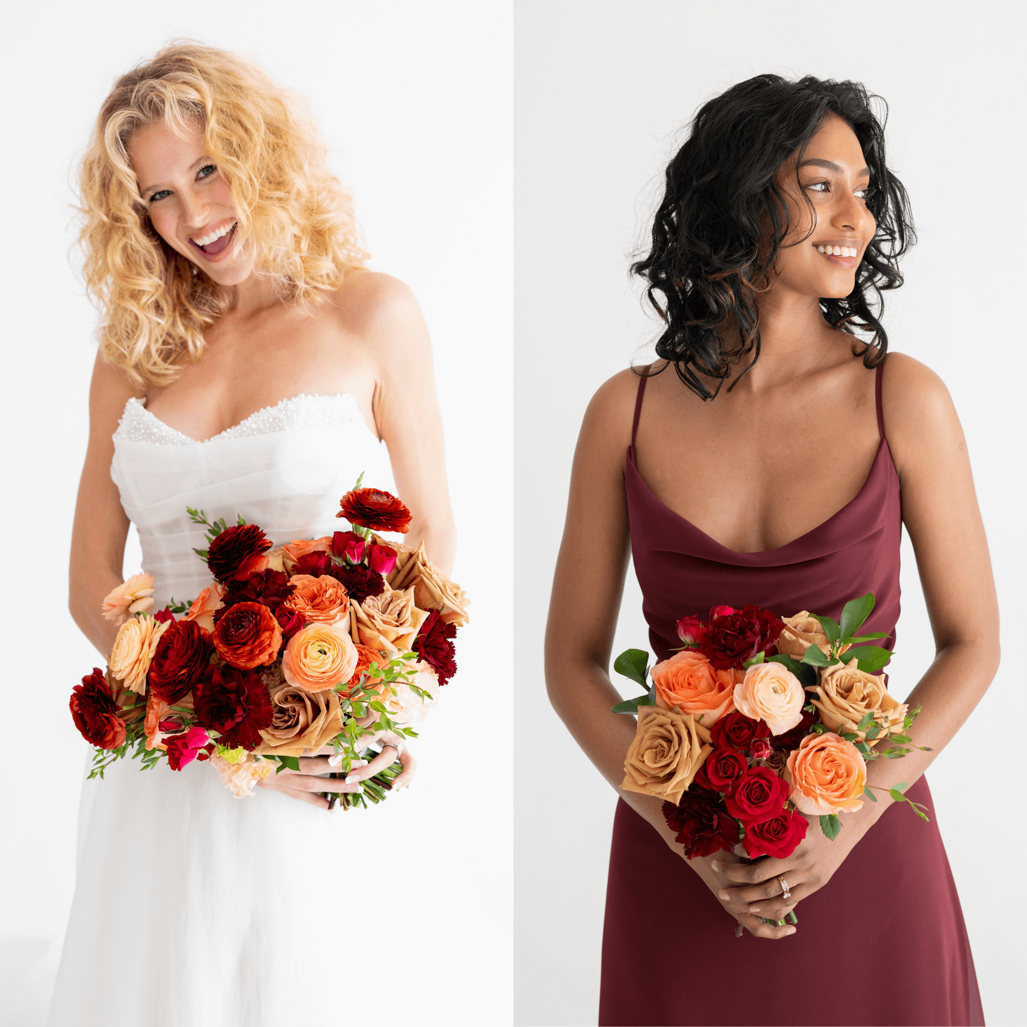 Peach & Burgundy Premade - Bridal Package | Flower Moxie DIY Peach & Burgundy Premade - Bridal Package | Flower Moxie DIY