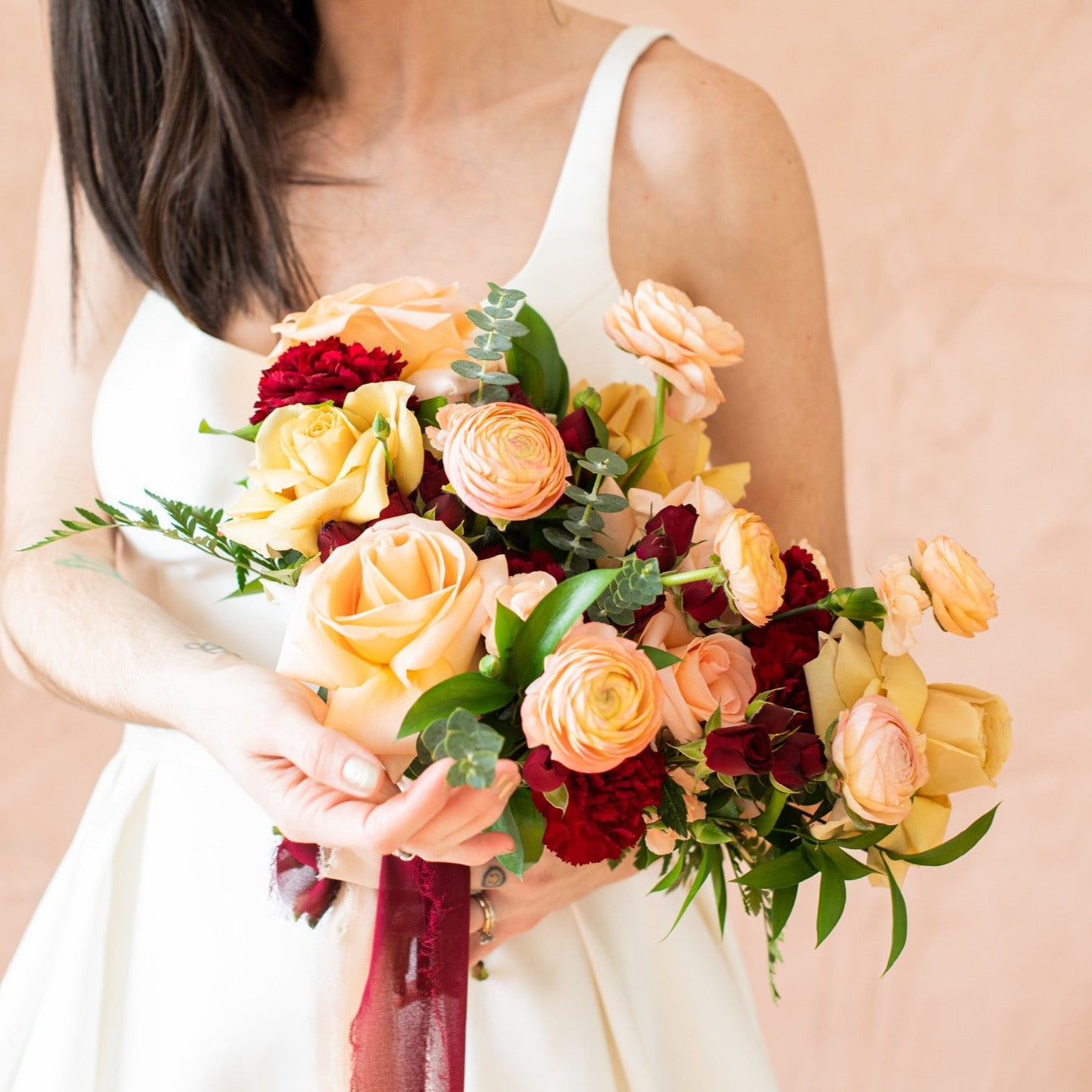 burgundy and peach wedding dresses 34 Maroon and peach ideas