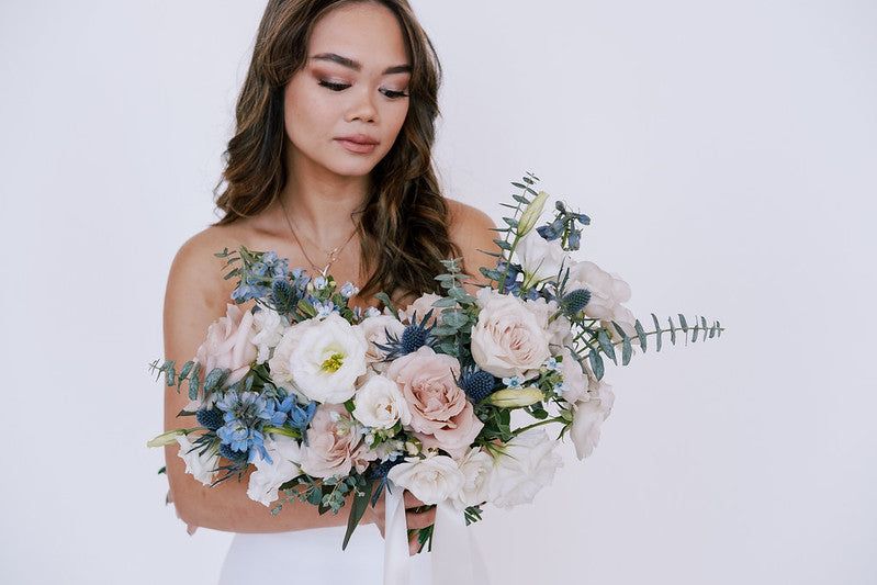 dusty blush and blue diy wedding flower packages online