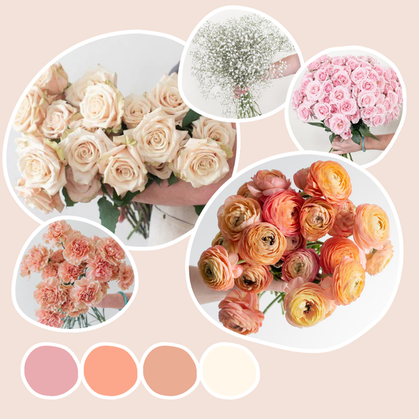 Peach Mixed Box – Rosewater | Flower Moxie Bulk Flowers