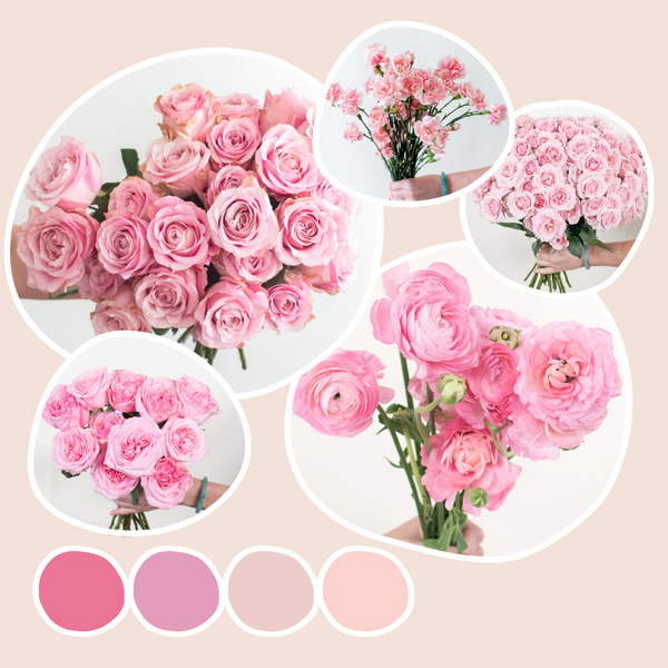 Pink Mixed Box – Rosette | Flower Moxie Bulk Flowers