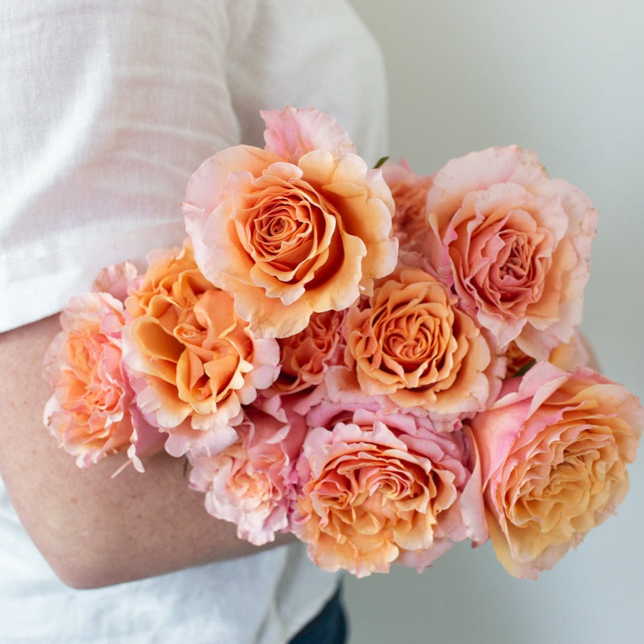 Mayra's Peach Garden Roses | DIY Wedding Flowers | Flower Moxie