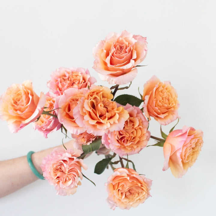 Mayra's Peach Garden Roses | DIY Wedding Flowers | Flower Moxie