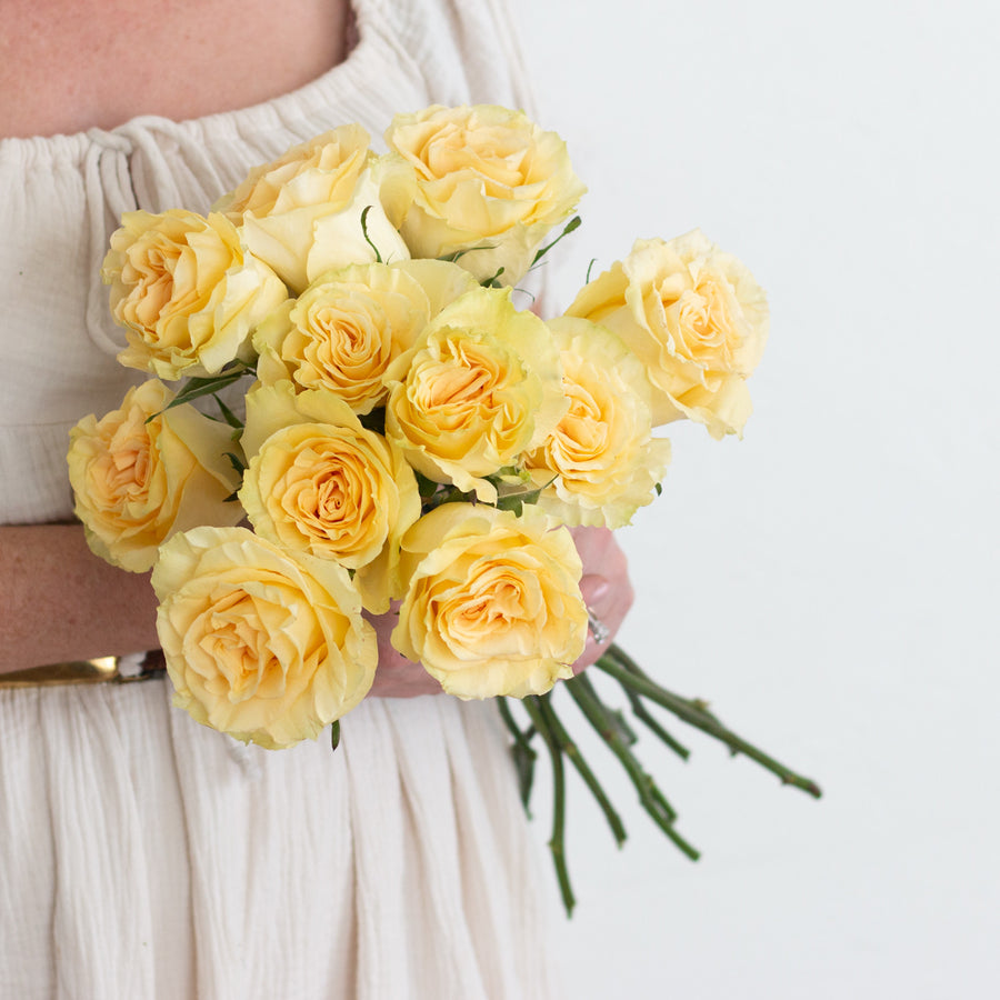 Yellow Garden Roses DIY Wedding Flowers Flower Moxie