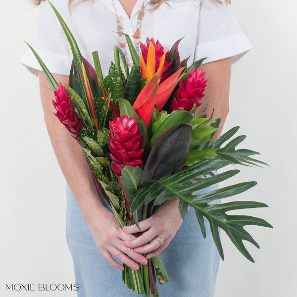 Orders Wedding Bouquet, Helinconia, Anthurium & Plumeria Bouquet, Beach Wedding Bouquet, Tropical Bouquet, Orange and Yellow Bouquet