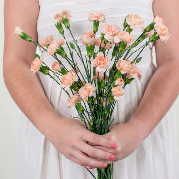 Peach Mini Carnation Flower | DIY Wedding Flowers | Flower Moxie