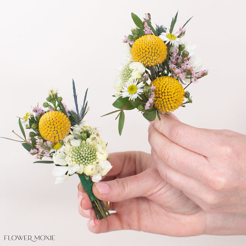 wildflower corsage and boutonniere