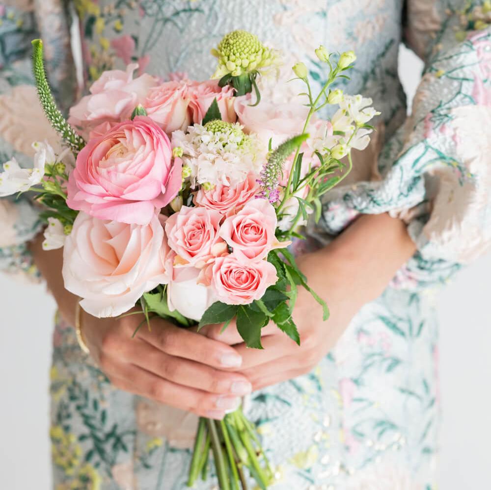 Blush Satin Premade Bridesmaid Bouquet