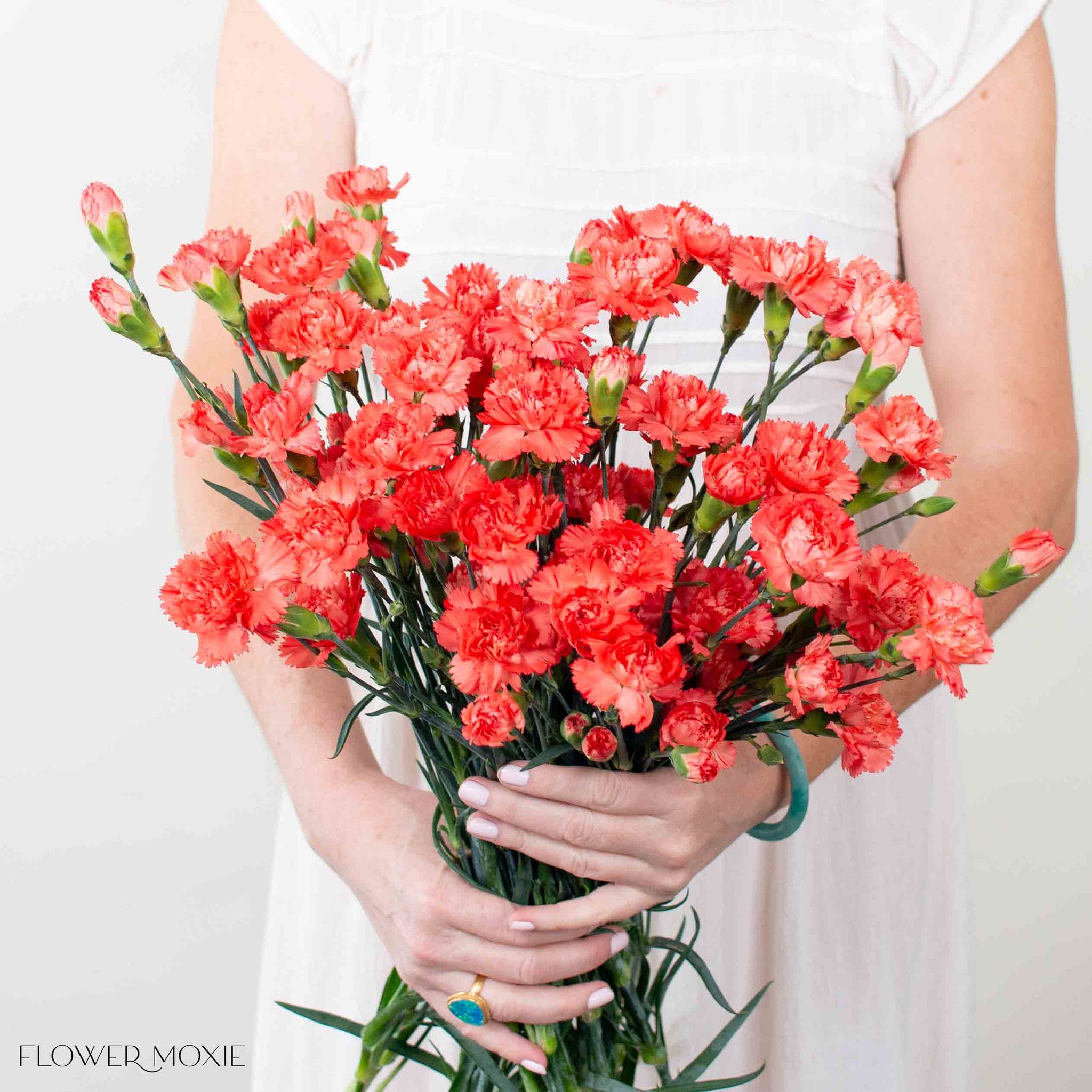 Handful of Bright Orange Mini Carnation