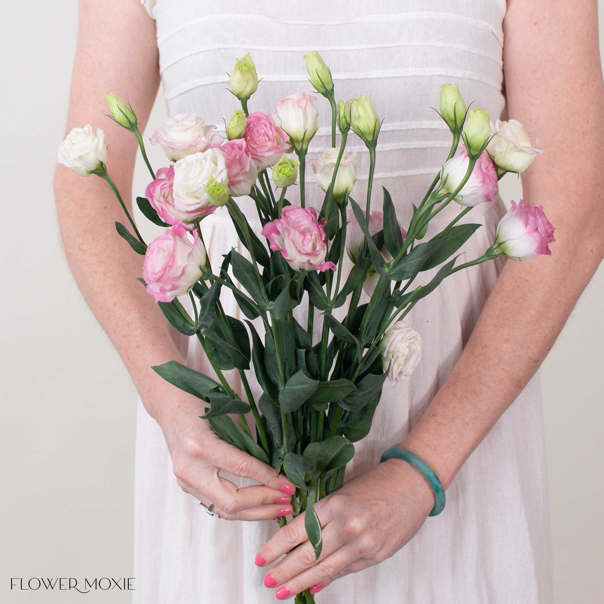 White and Pink Lisianthus Flower
