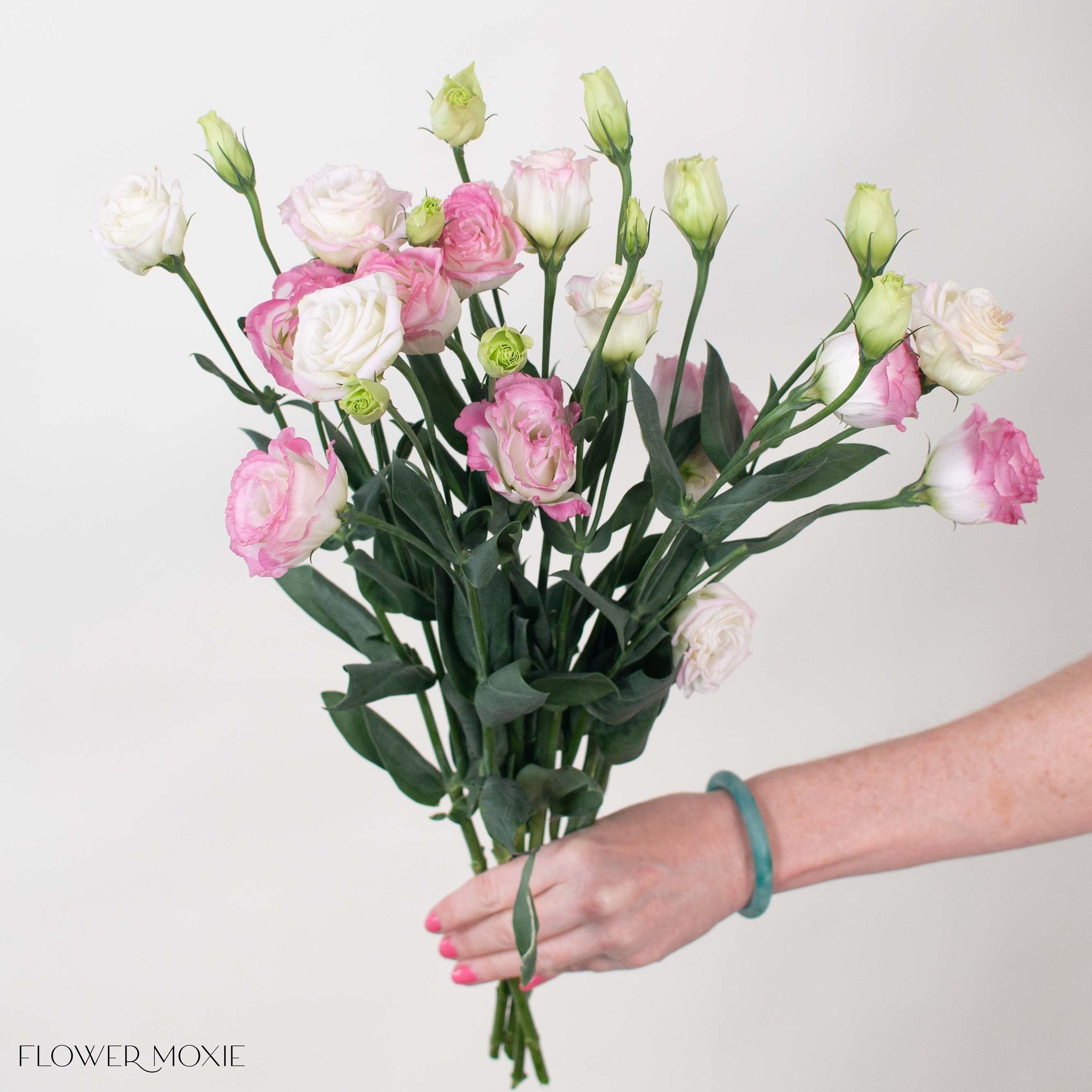 White and Pink Lisianthus Flower
