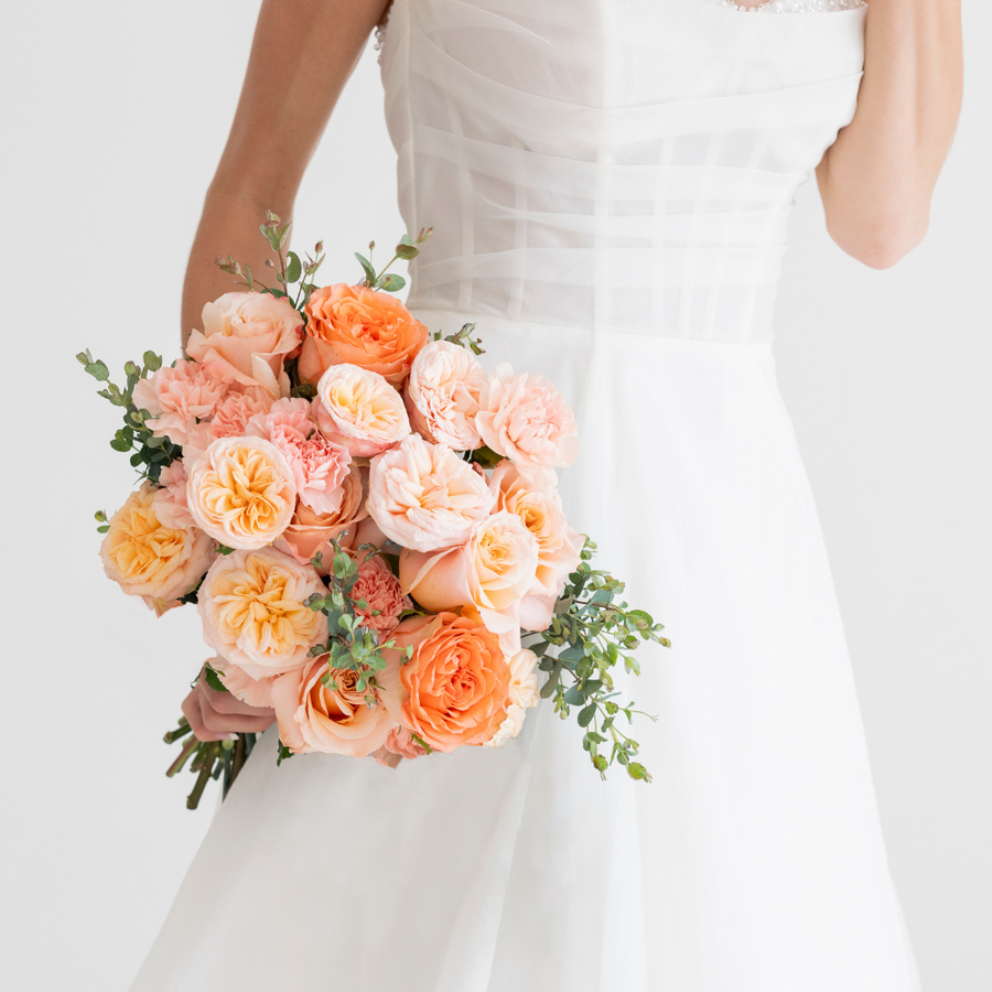 Peach Premade Bridal Bouquets | Flower Moxie DIY Wedding 2