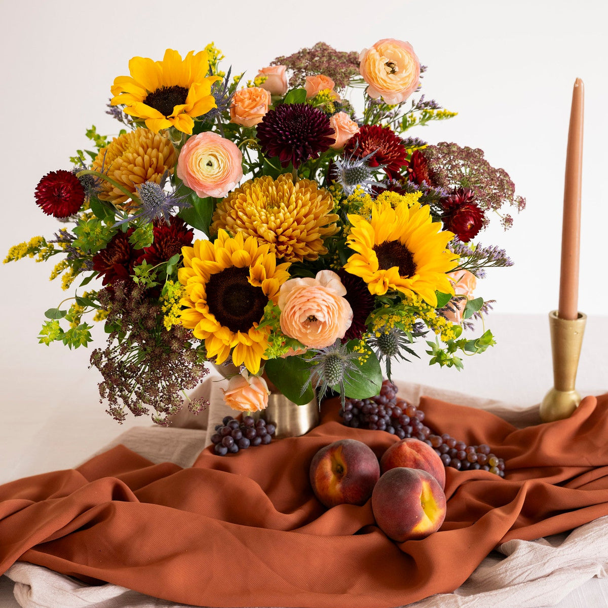 Autumn Wildflower Compote Centerpiece