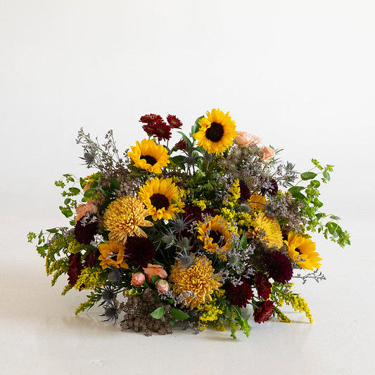 Autumn Wildflower Grounded Ceremony Arrangement