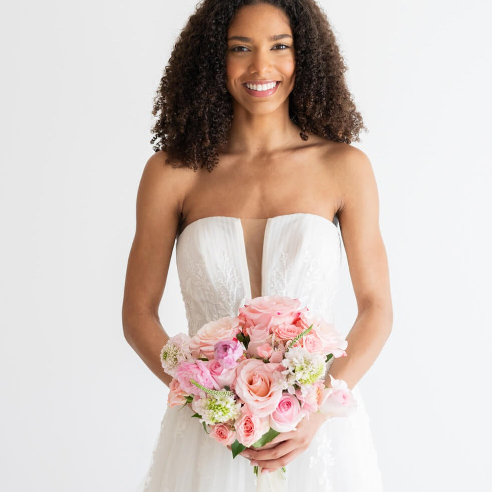 Blush Satin Bridal Bouquet – Flower Moxie