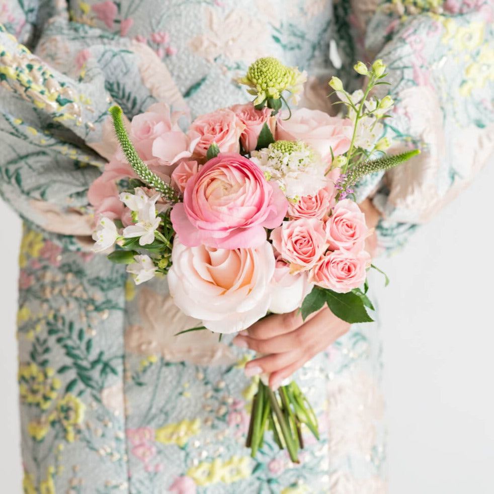 Blush Satin Premade Bridesmaid Bouquets