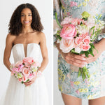 blush premade bridal and bridesmaid bouquet