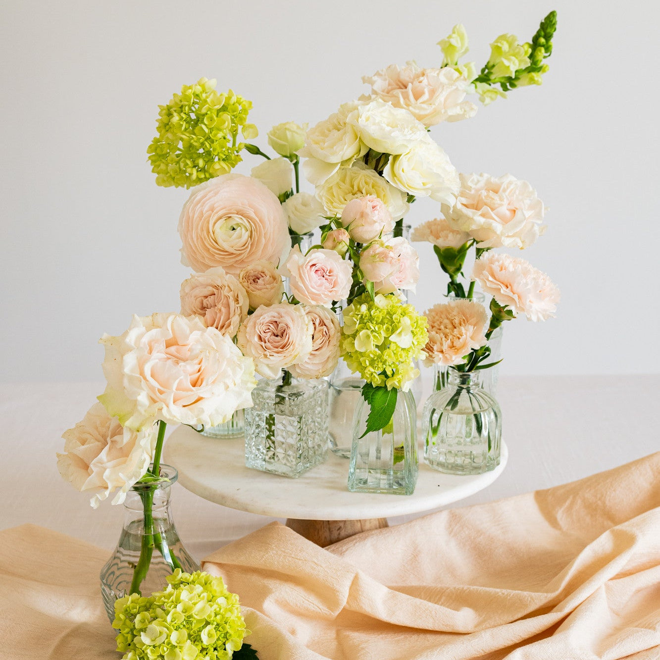 Blushing Hydrangea Bud Vases