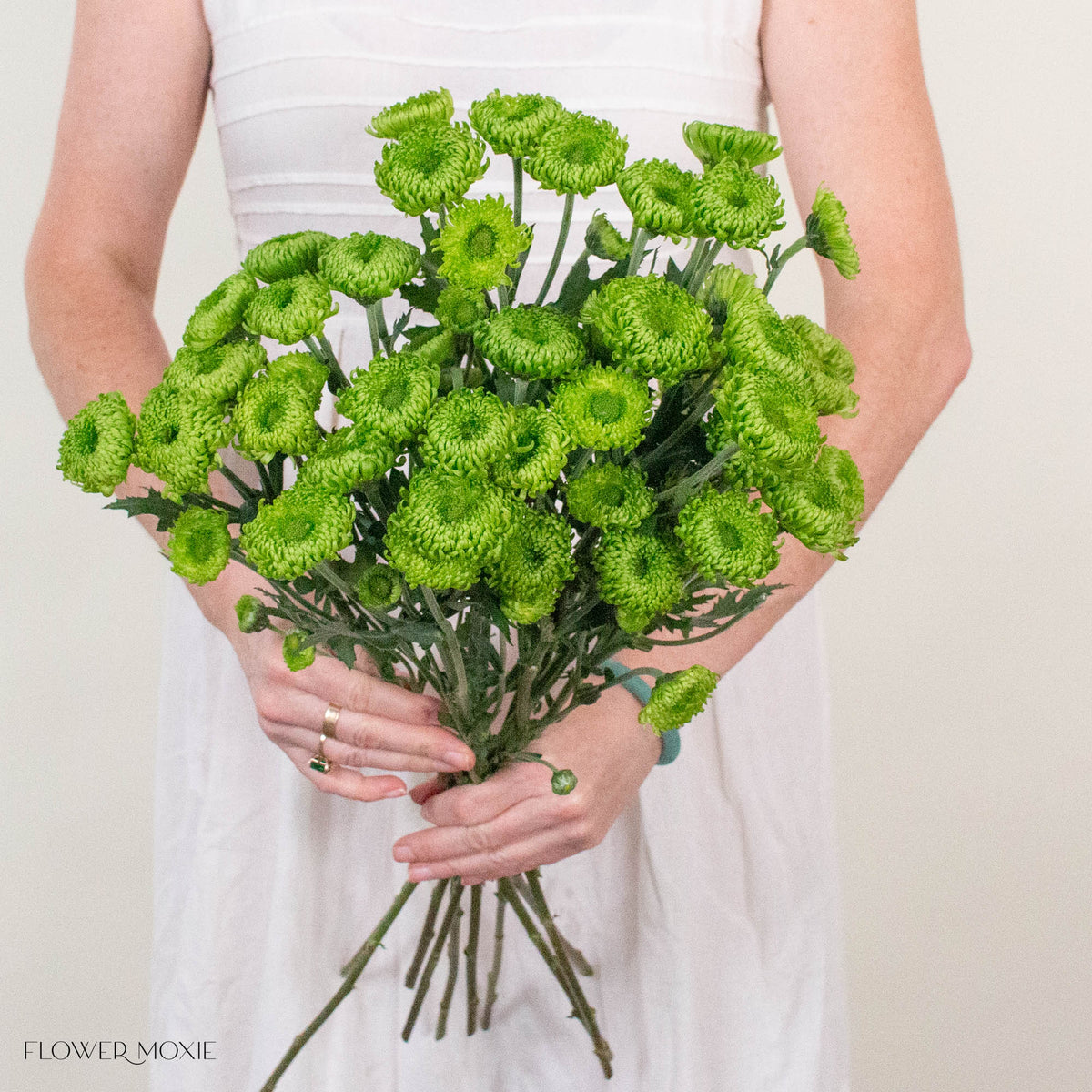 Green Cushion Pom Flower