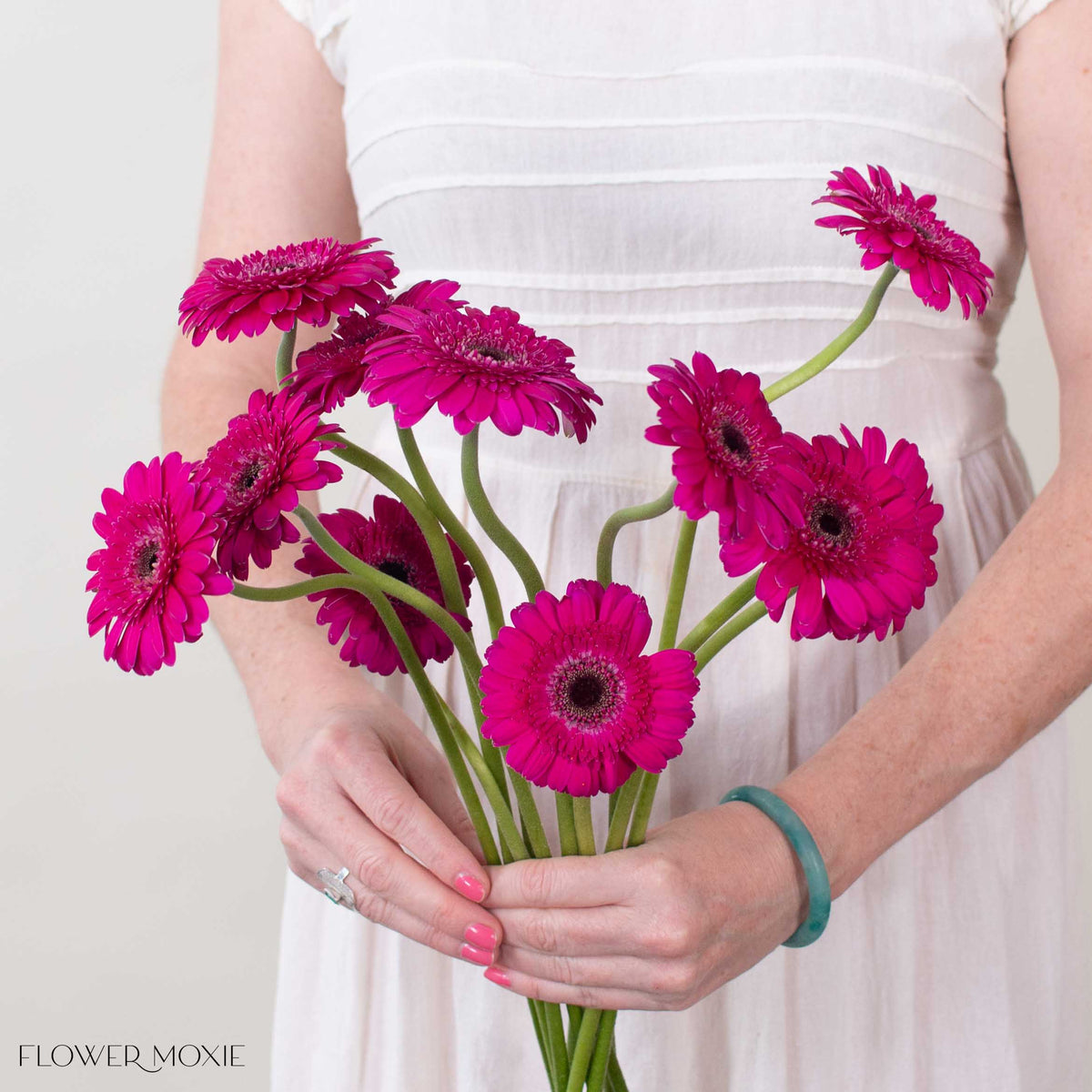 Deep Raspberry Daisies Deep Pink Mini Gerbera Daisies | Fresh DIY Wedding Flowers | Flower Moxie