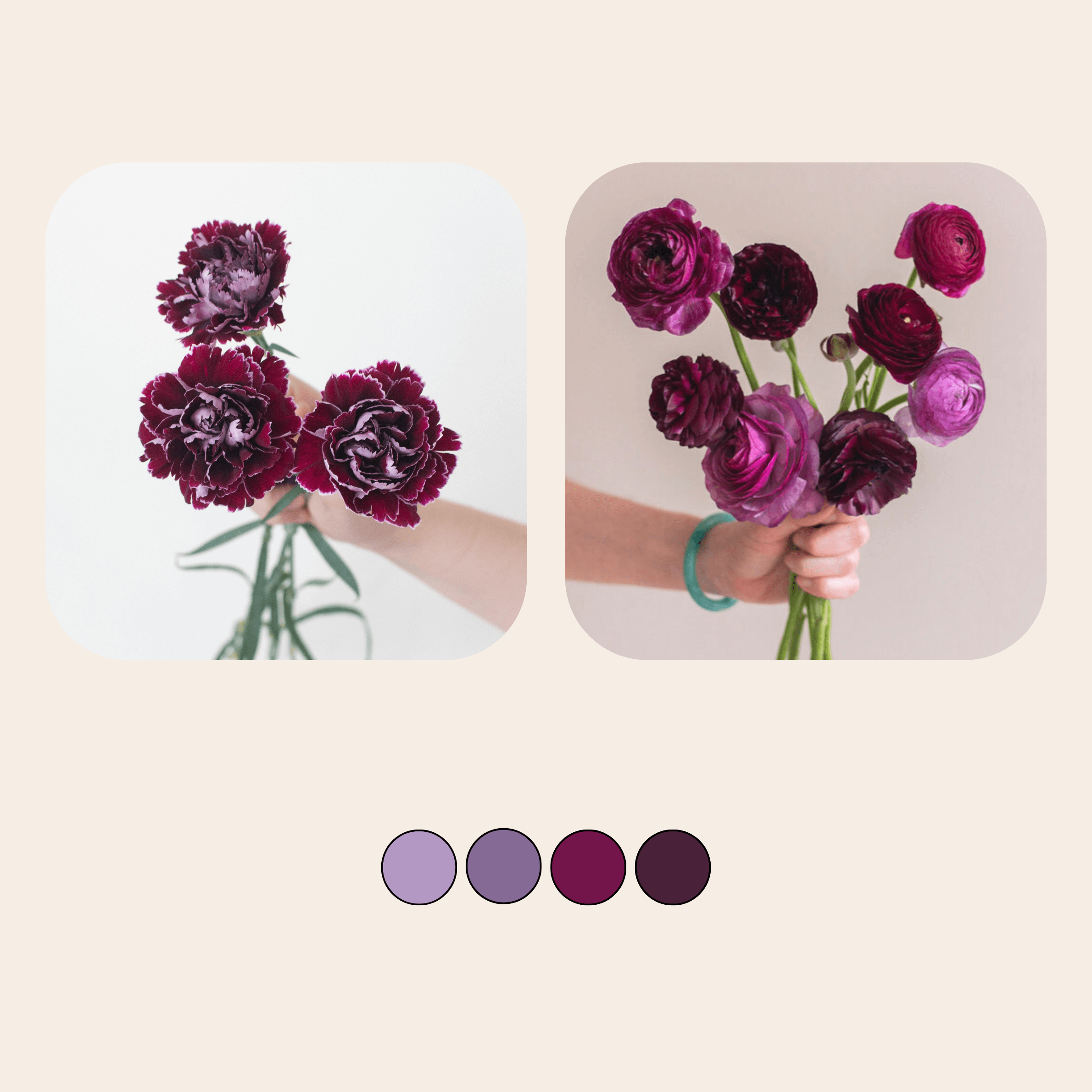 deep violet burgundy mixed combo flower box