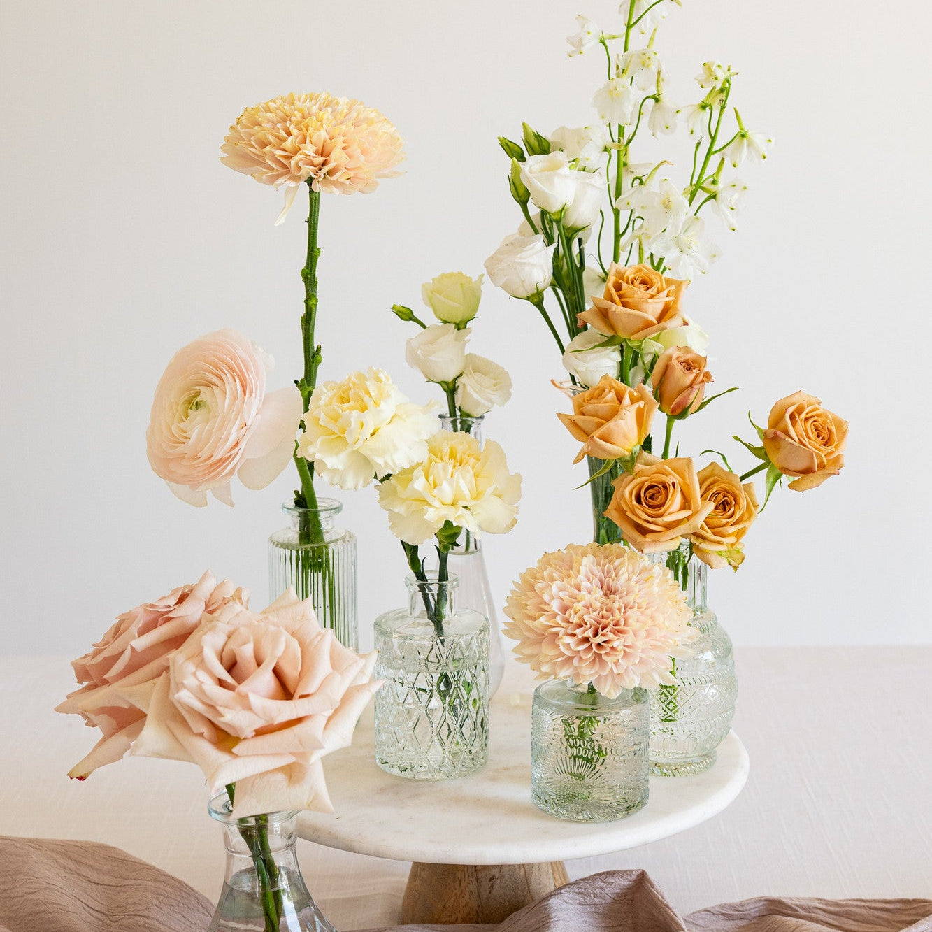 Champagne Neutrals Bud Vases - Set of 20