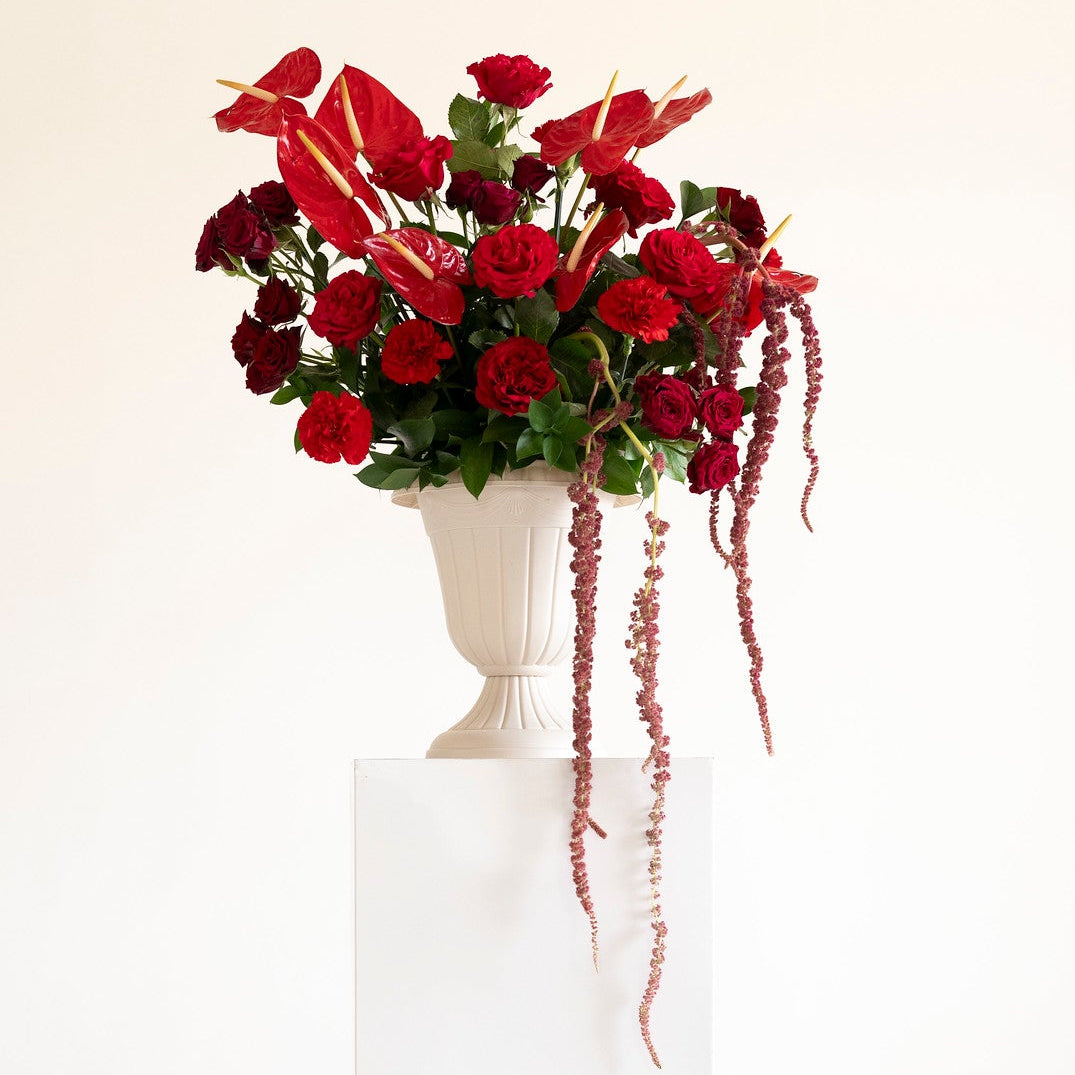 Cherry Red Large Ceremony Urn Arrangement