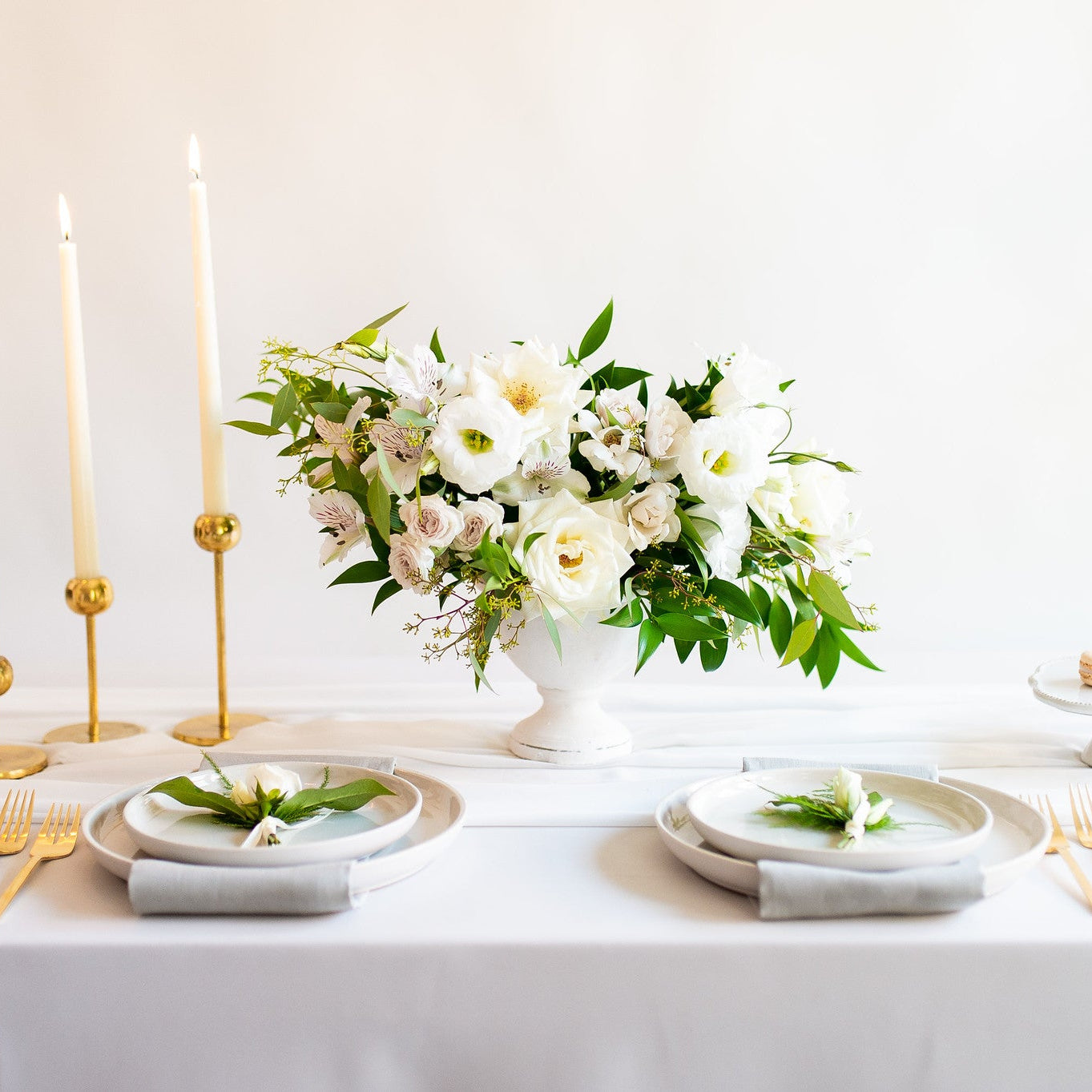 Cream and Sage Centerpiece