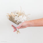 dried bridesmaid bouquet white