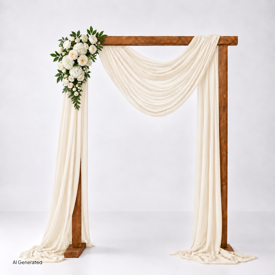 Ivory Garden Rose Large Arch Arrangement