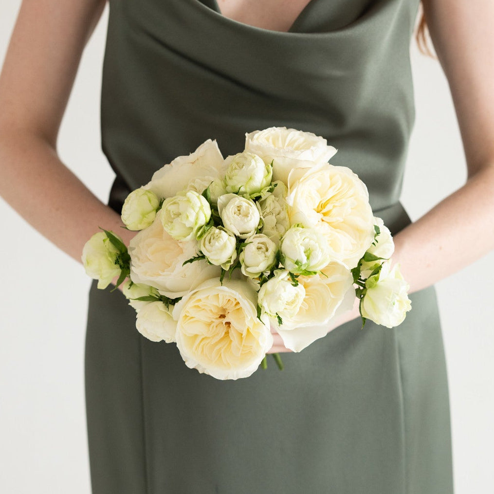 Ivory Garden Rose Bridesmaid Bouquet