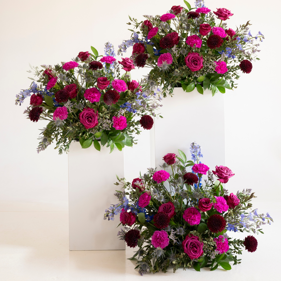 Jewel Tones Large Ceremony Pillar Arrangement