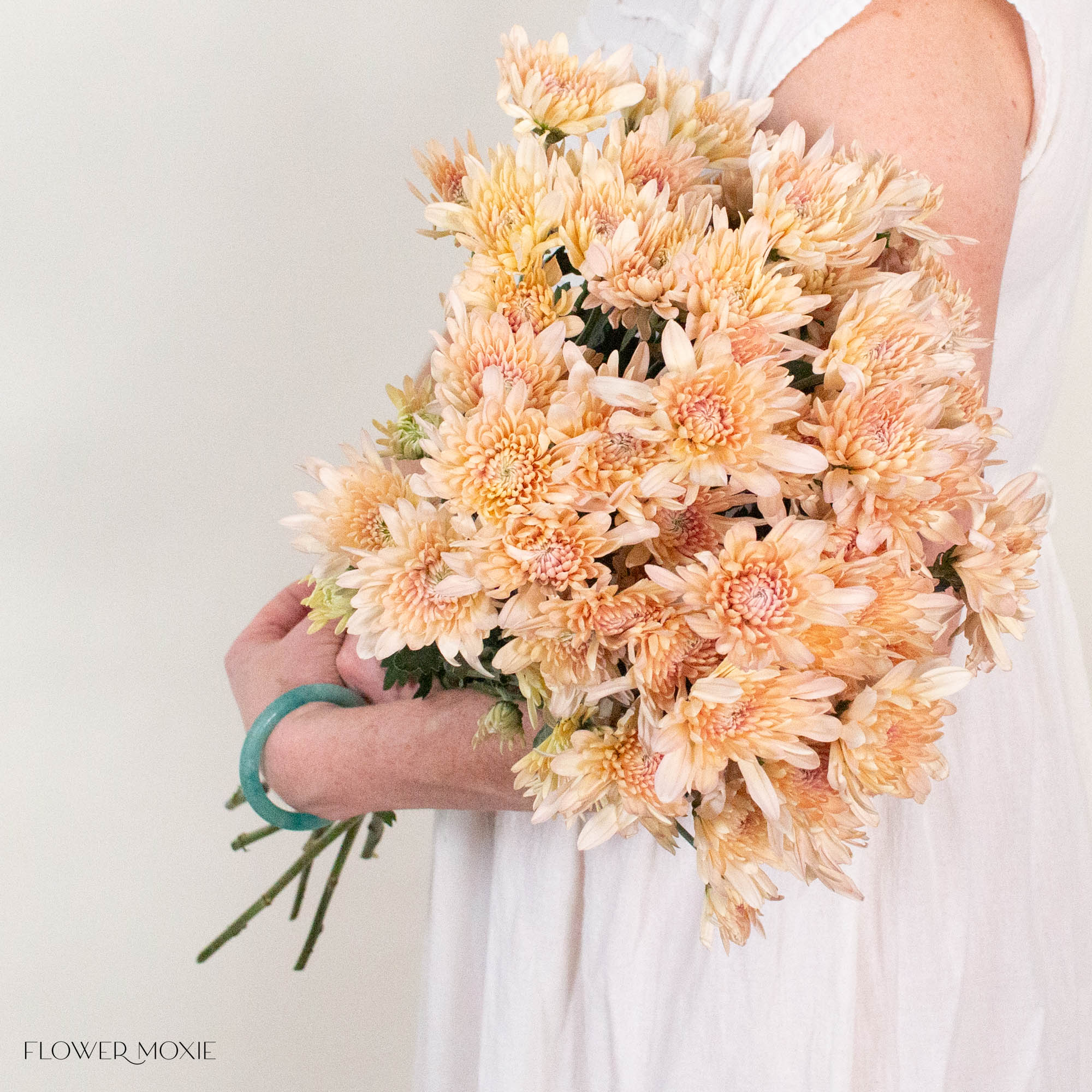 Peach Cushion Pom Flower
