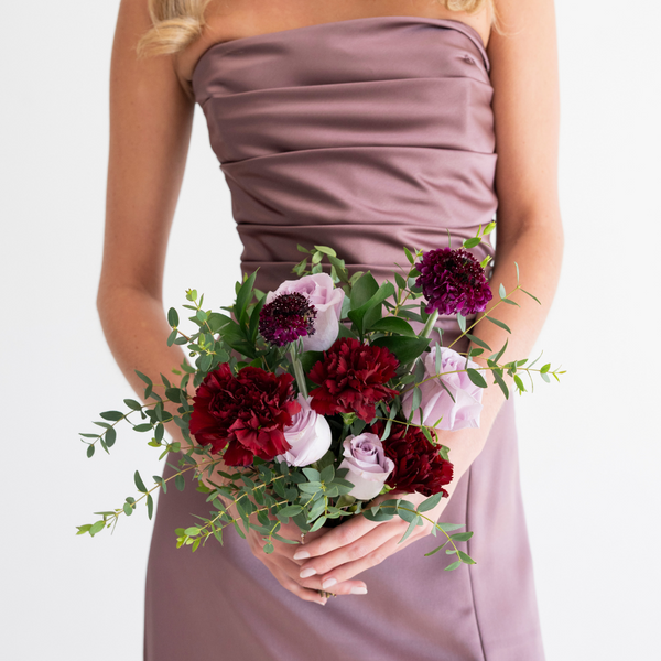 Mauve & Purple Premade Bridesmaid Bouquet | Flower Moxie DIY 2