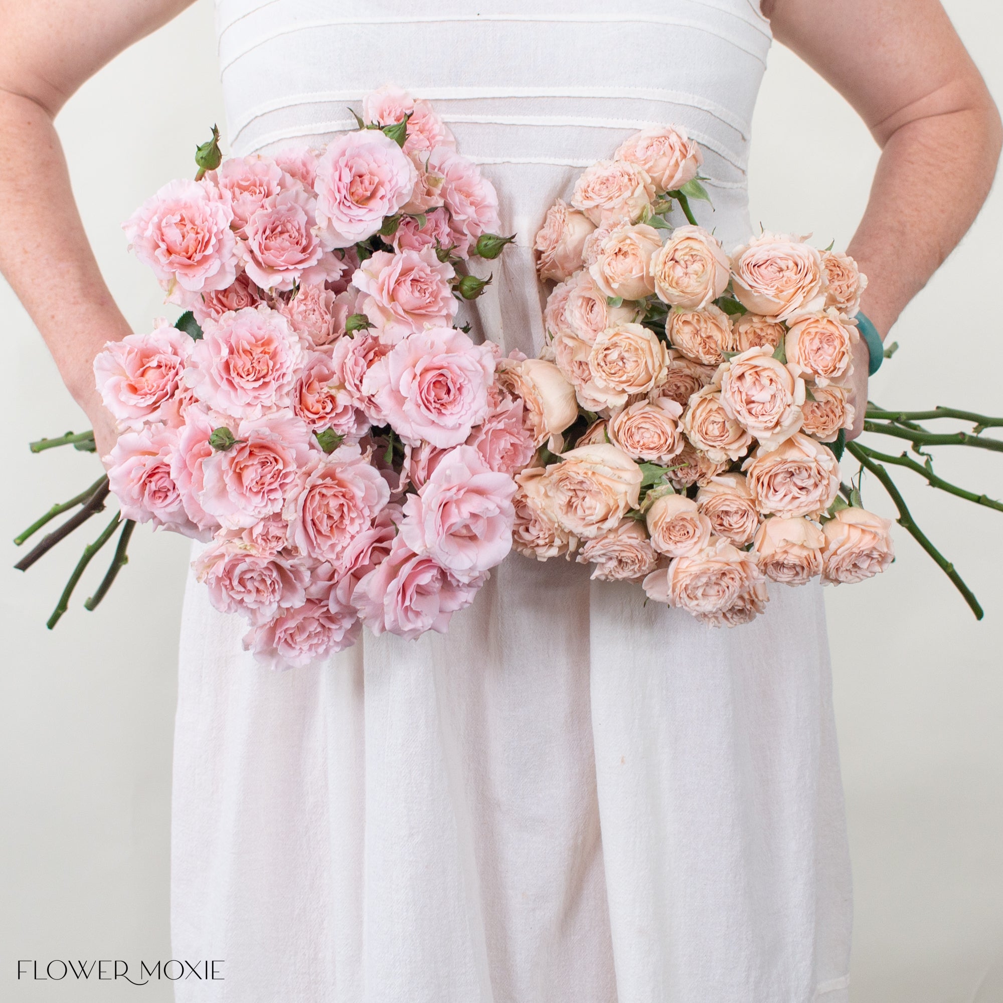 Blush and Peach Spray Roses Mixed