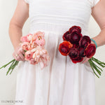 Peach and Burgundy Ranunculus Mixed Box