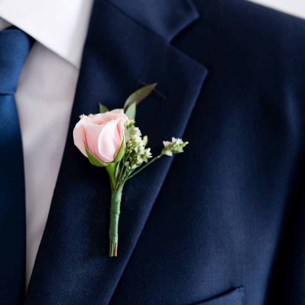 Blush Modern Premade Boutonnieres
