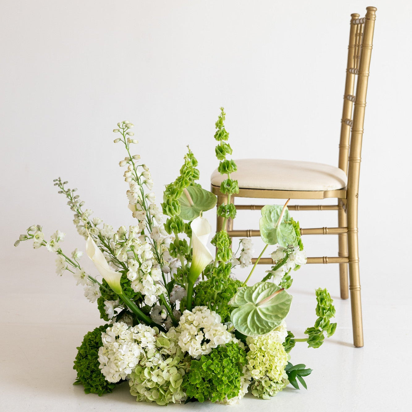 Modern Hydrangea Large Aisle Marker Arrangement