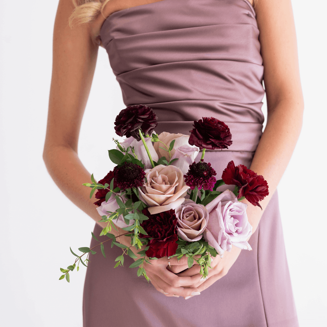 strapless open back dress Moody Violet Premade - Bridesmaids