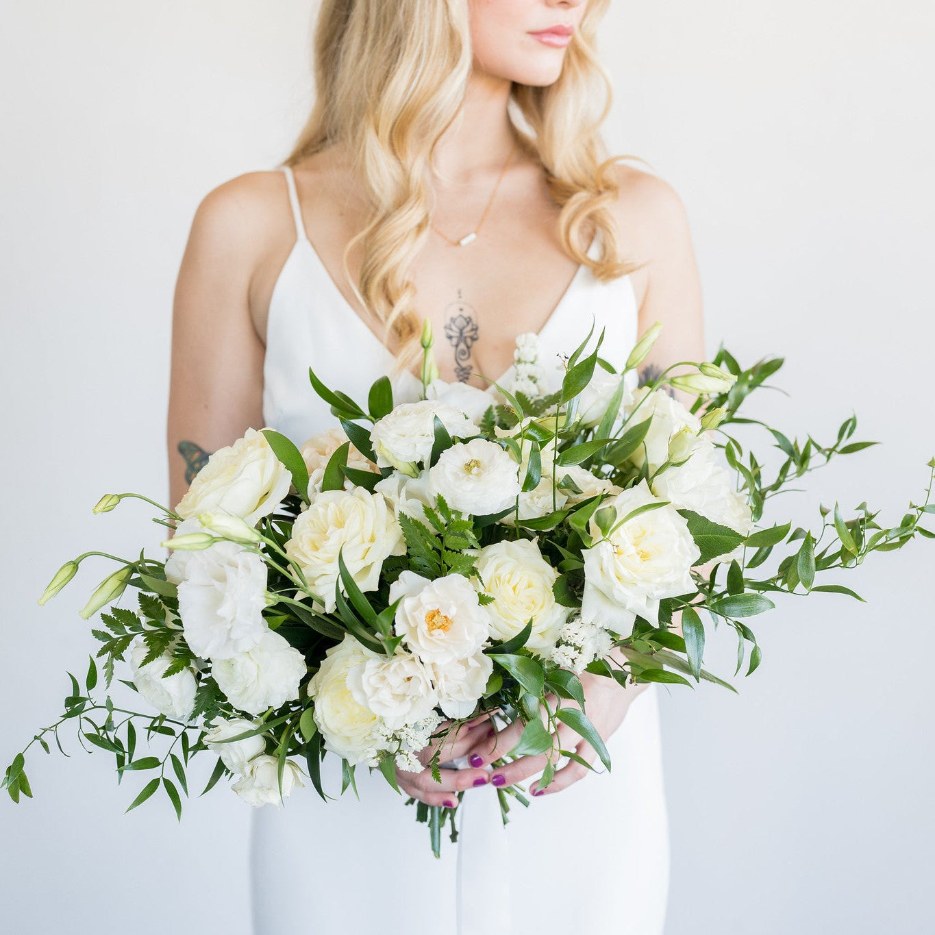Natural Green and Cream Bridal Bouquet