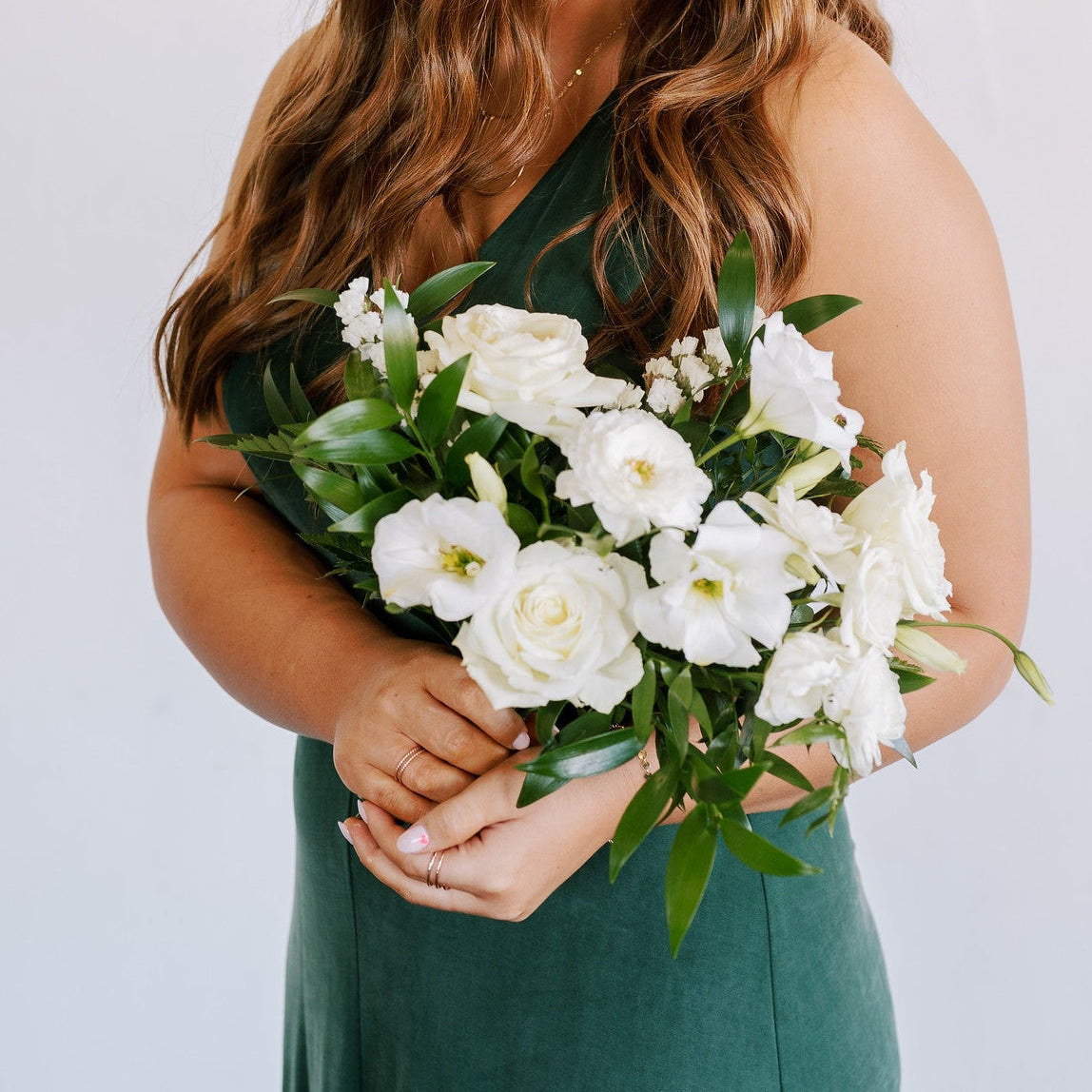 Natural Green and Cream Bridesmaid Bouquet