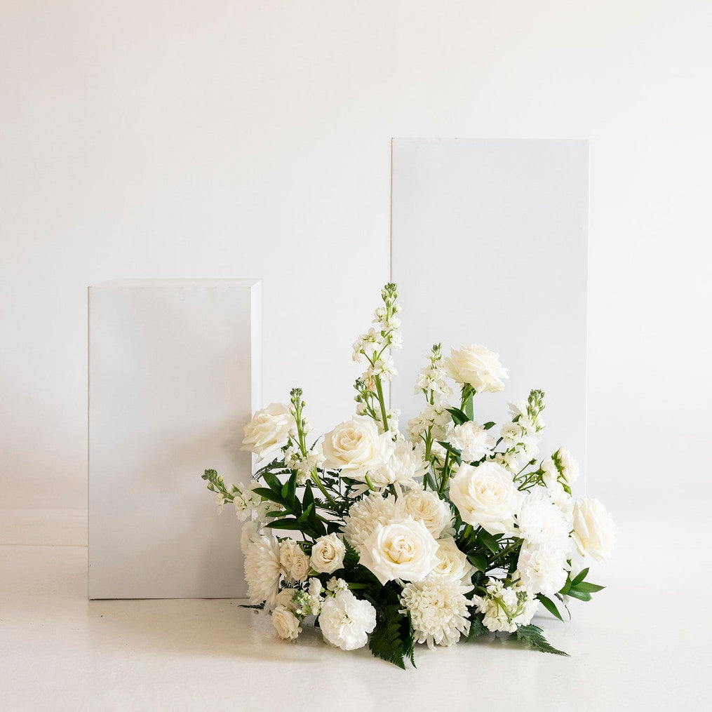 Natural Green and Cream Large Ceremony Pillar Arrangement