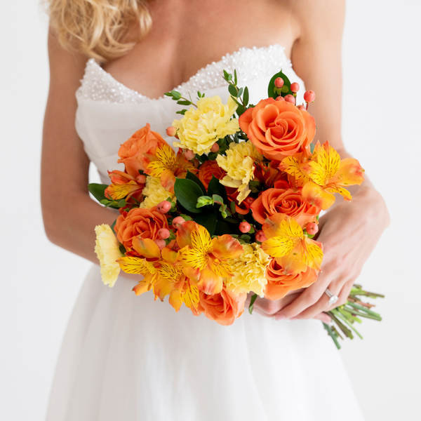 Orange Premade Bridal Bouquet | Flower Moxie DIY Wedding