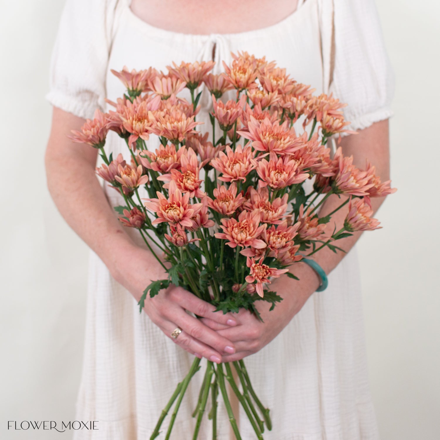 Peach Cushion Pom Flower