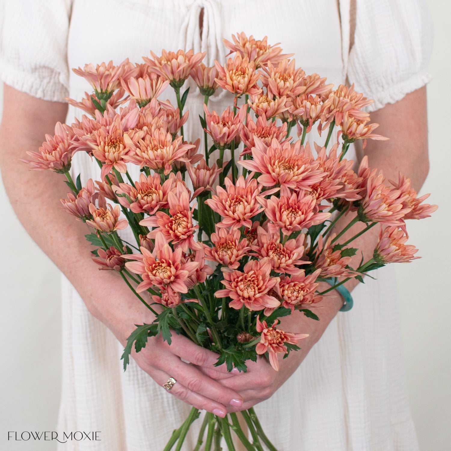 Peach Cushion Pom Flower