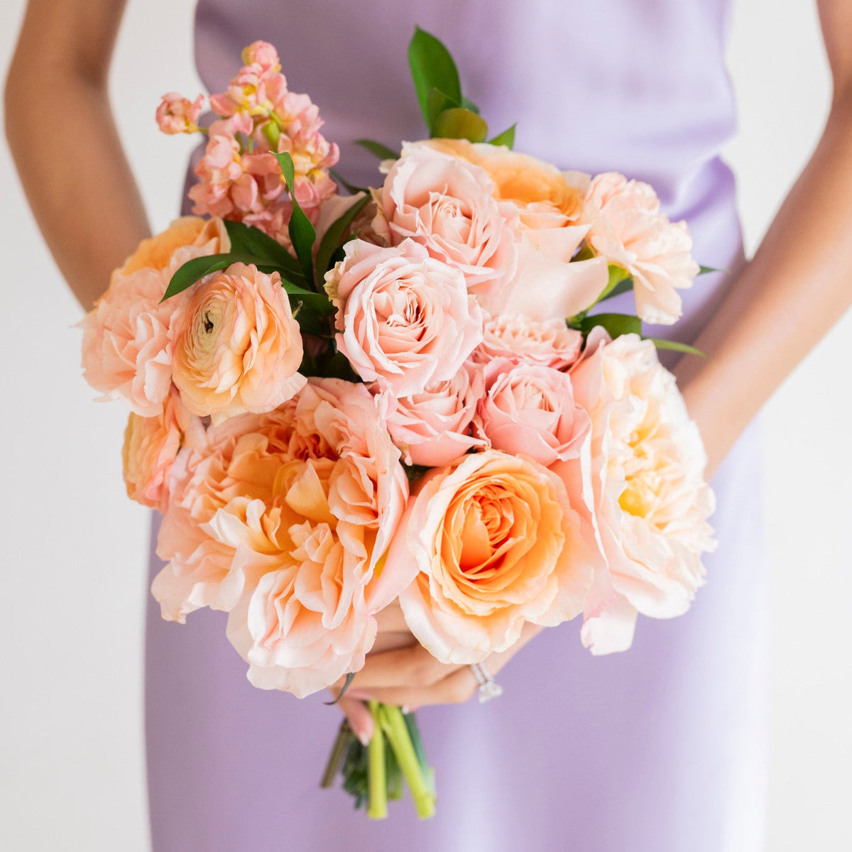 Peach Blossom Bridesmaid Bouquet