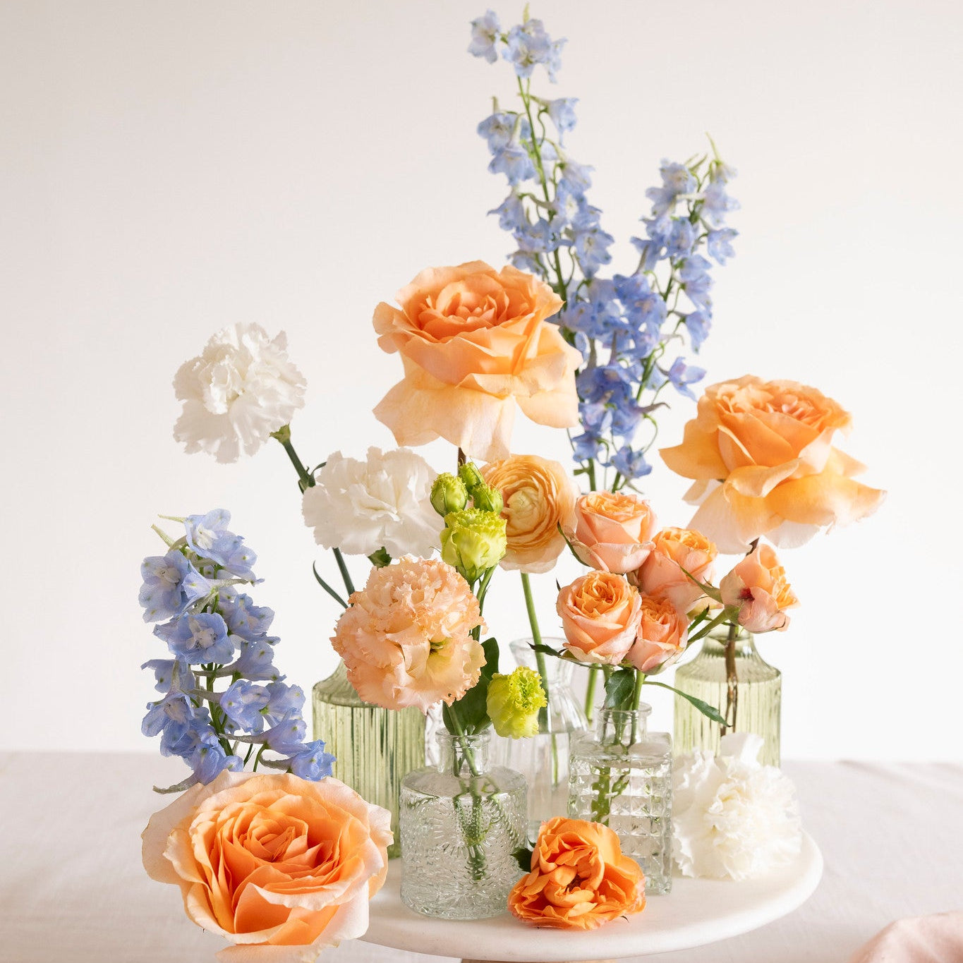 Peach and Blue Bud Vases - Set of 20