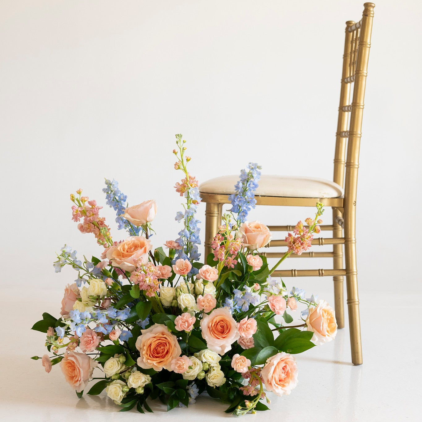 Peach and Blue Large Aisle Marker Arrangement