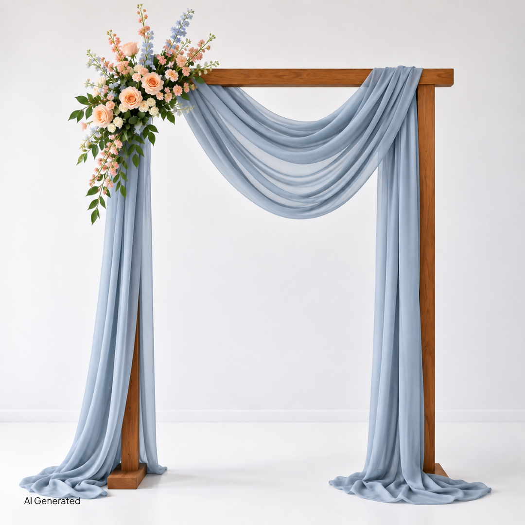 Peach and Blue Large Arch Arrangement